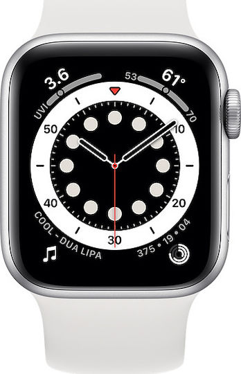 Apple Watch Series 6 Aluminium 40mm Waterproof with Heart Rate Monitor (White) view 4