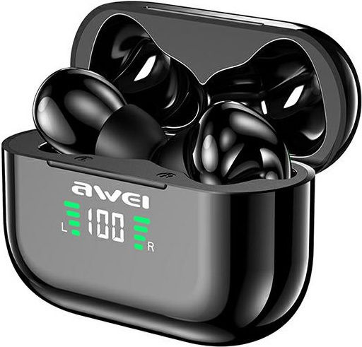 Awei T29P In-ear Bluetooth Handsfree Earphones with Sweat Resistance and Charging Case Black Ansicht 2