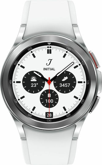 Samsung Galaxy Watch4 Classic Bluetooth 4G Stainless Steel 42mm Waterproof with eSIM and Heart Rate Monitor (Silver)
