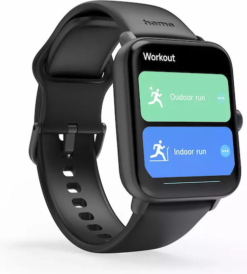 HAMA 6010 49mm Smartwatch with Heart Rate Monitor (Black) view 9