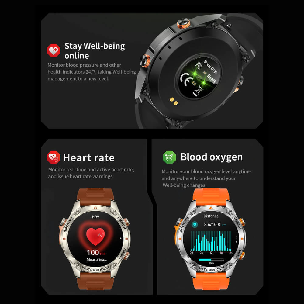 Smartwatch Microwear G100 GPS Brown view 6