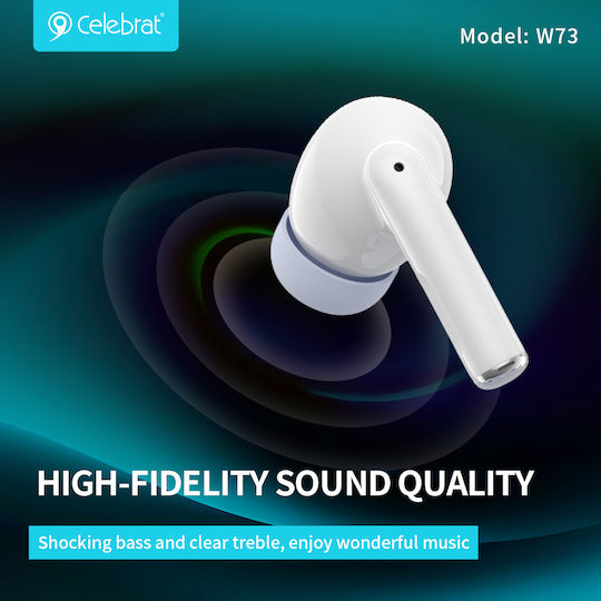Celebrat W73 In-ear Bluetooth Handsfree Earphones with Sweat Resistance and Charging Case Black view 3