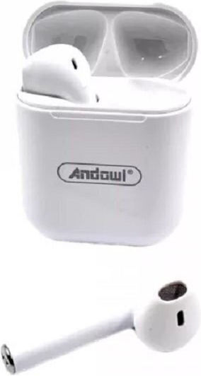 Andowl BQS12 In-ear Bluetooth Handsfree Earphones with Charging Case White view 4