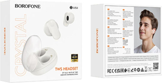 Borofone BW54 Earbud Bluetooth Handsfree Earphones with Charging Case White view 3