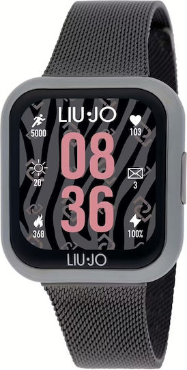 Liu Jo Voice Mini Smartwatch with Heart Rate Monitor (Black Mesh) view 1