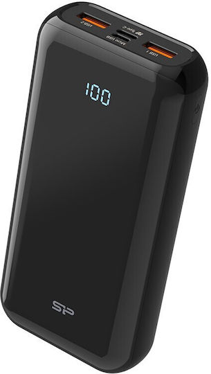 Silicon Power GS15 Power Bank 20000mAh with 2 USB-A Ports Black vue 3