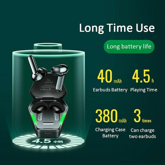Usams JY01 In-ear Bluetooth Handsfree Earphones with Sweat Resistance and Charging Case Black view 4