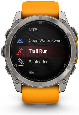 Garmin Fenix 8 Titanium 51mm Waterproof Smartwatch with Heart Rate Monitor (Sapphire, Titanium With Spark Orange/Graphite Silicone Band) view 4