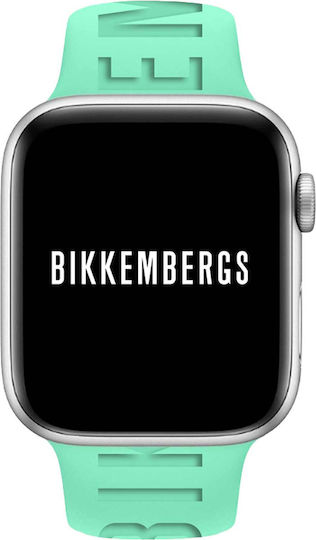 Bikkembergs BK09 Small Aluminium Smartwatch with Heart Rate Monitor (Light Green Silicone Strap)