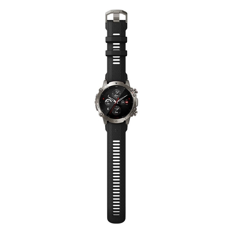 Amazfit Falcon Titanium Waterproof Smartwatch with Heart Rate Monitor (Supersonic Black) vue 5
