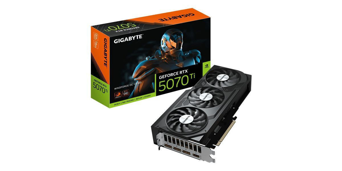 Gigabyte GeForce RTX 5070 Ti rev. 2.0 16GB GDDR7 Windforce OC Graphics Card GV-N507TWF3OCV2-16GD view 1