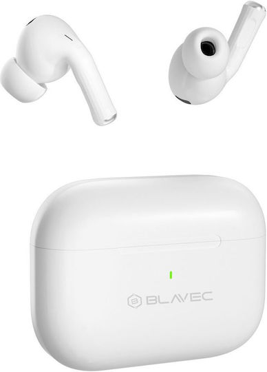 Blavec BW-05 In-ear Bluetooth Handsfree Earphones with Sweat Resistance and Charging Case White view 2