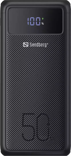 Sandberg Active Power Bank 50000mAh 130W with 3 USB-A Ports and 2 USB-C Ports Power Delivery Black vista 3