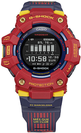 Casio GBD-100BAR-4ER Limited Edition FC Barcelona 49mm Smartwatch (Red) vue 2