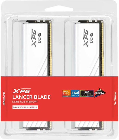 Adata Lancer Blade DDR5 32GB RAM with 2x16GB Modules and Speed 6000 for Desktop AX5U6000C3016G-DTLABRWH view 2