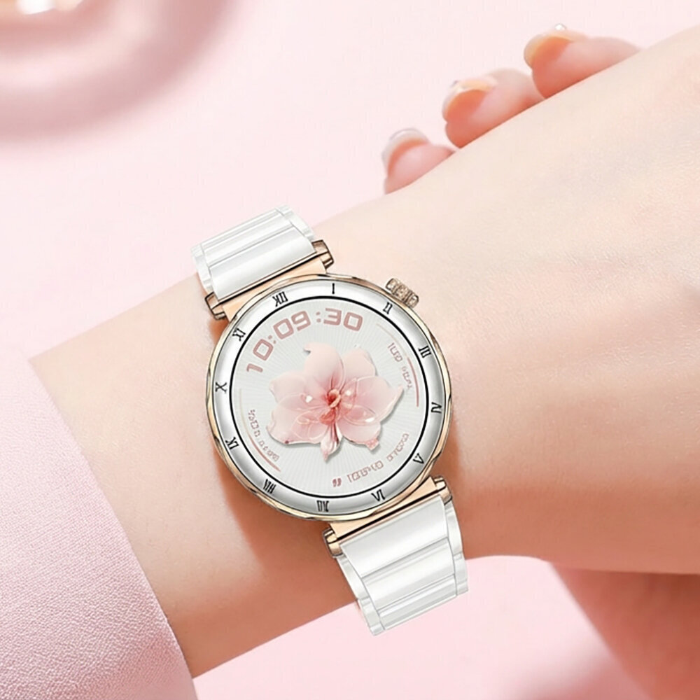 Luna Ceramic 39mm Smartwatch with Heart Rate Monitor White view 5