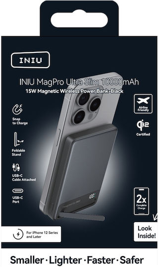 Iniu MagSafe Power Bank 10000mAh 45W with 2 USB-C Ports Black vue 5