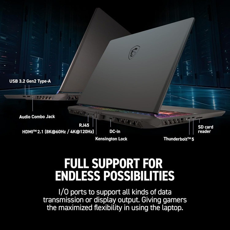 MSI Vector 16 HX Vector 16 HX AI A2XWHG 16" 240Hz (Ultra 9-275HX/16GB/1.0TB SSD/GeForce RTX 5070 Ti/W11 Home) (US Keyboard) view 2