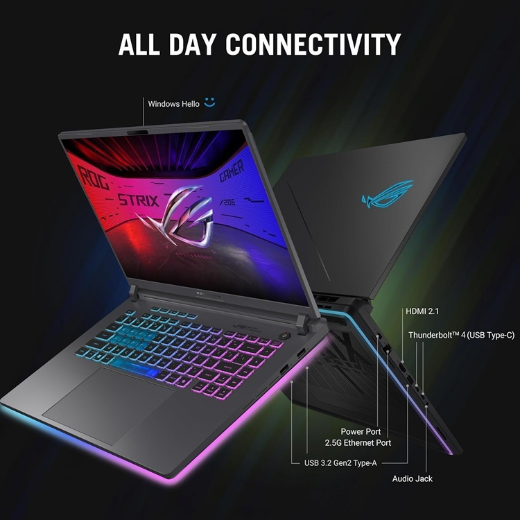 Asus ROG Strix G16 G615JMR-AS74 16" IPS FHD 165Hz (i7-14650HX/16GB/1.0TB SSD/GeForce RTX 5060/W11 Home) (US Keyboard) view 6