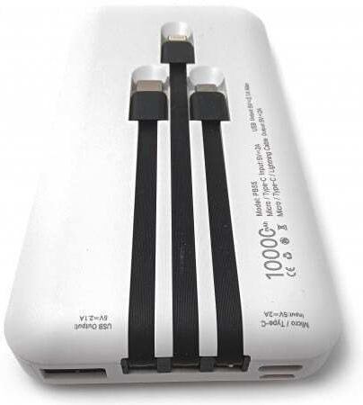 Ezra Pb55 Power Bank 10000mAh with USB-A Port and USB-C Port White view 2