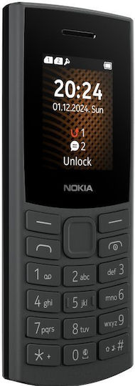 Nokia 105 (2024) Dual SIM Mobile with Buttons (Greek Menu) Charcoal view 5