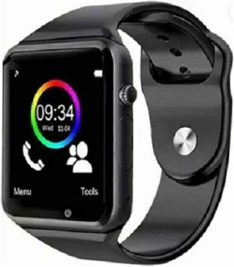 Andowl A4 Smartwatch with SIM and Heart Rate Monitor (Black) view 2