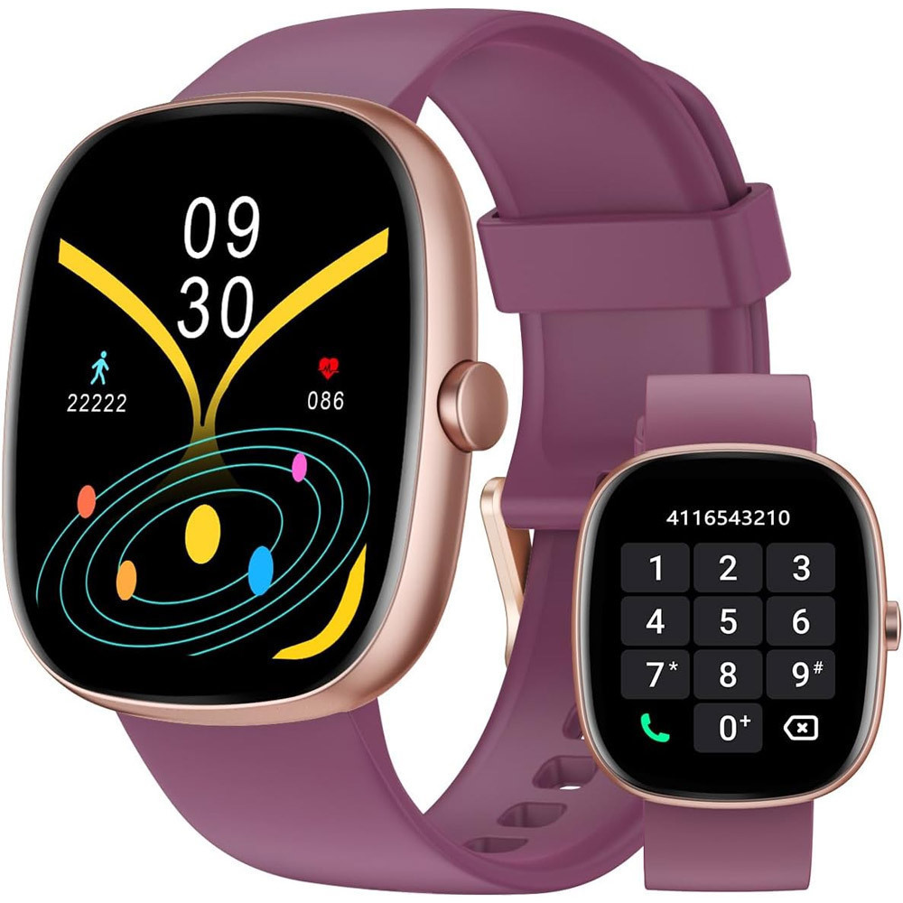 Huakua Smartwatch with Heart Rate Monitor (Purple) view 1
