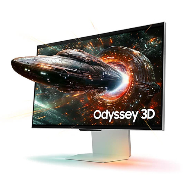 Samsung Odyssey 3D G90XF IPS HDR Gaming Monitor 27" 4K 3840x2160 165Hz with 1ms GTG Response Time Silver vue 2