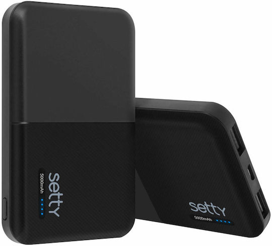 Setty GSM043159 Power Bank 5000mAh with 2 USB-A Ports Black vista 4