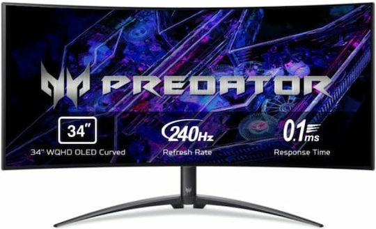 Acer Predator X34Xbmiiphuzx OLED HDR Gaming Monitor 34" 3440x1400 240Hz with Response Time 0.03ms GTG