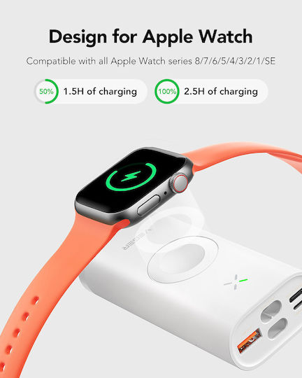 Veger W1162S Power Bank 10000mAh with USB-A Port and USB-C Port White view 2