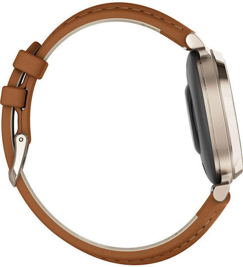 Garmin Lily 2 Classic Aluminium Waterproof Smartwatch with Heart Rate Monitor (Cream Gold with Tan Leather Band) view 7