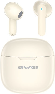 Awei T68 Earbud Bluetooth Handsfree Earphones with Charging Case Beige view 2