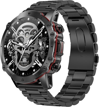 Ak56 Ip67 Bt5.1 1.43inch Smart Watch Support Voice Call Health Monitoring Style:pearl Steel Strap Black view 1