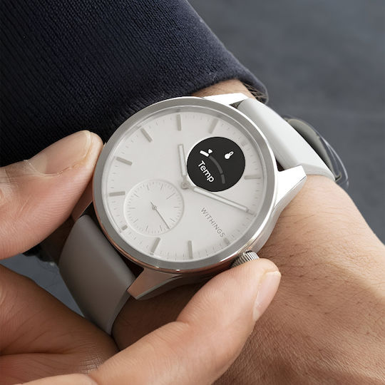 Withings ScanWatch 2 Stainless Steel 42mm Waterproof with Heart Rate Monitor (White) view 3
