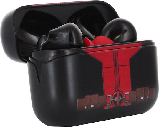 Exquisite Gaming Deadpool In-ear Bluetooth Handsfree Earphones with Sweat Resistance and Charging Case Red vue 2