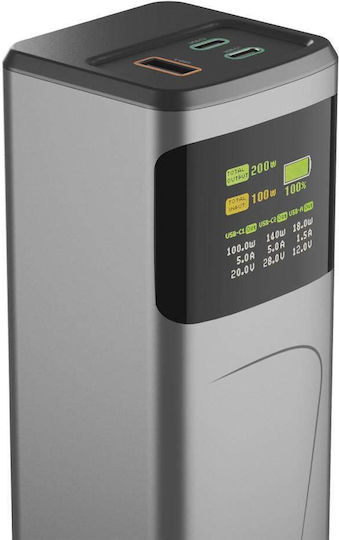 HAMA High Power 24000mAh 200W with USB-A Port and 2 USB-C Ports Quick Charge 3.0 Gray view 6