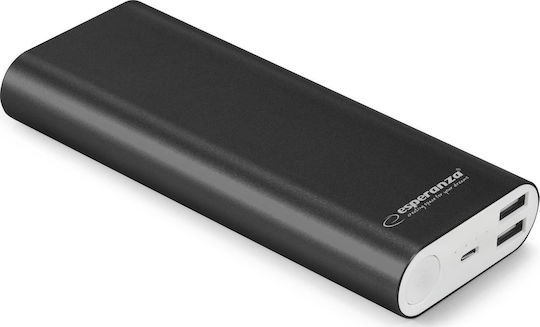 Esperanza EMP113 Power Bank 10000mAh with 2 USB-A Ports Black