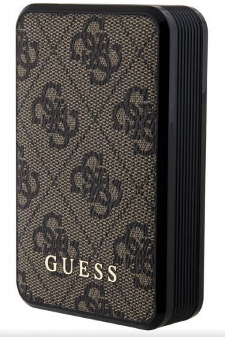 Guess Metal Logo Power Bank 10000mAh 18W with USB-A Port and USB-C Port Brown vue 7