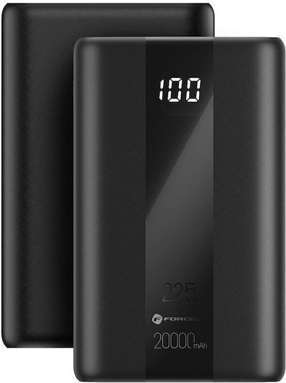 Forcell P20K2 Power Bank 20000mAh 22.5W with 3 USB-A Ports and USB-C Port Power Delivery / Quick Charge 3.0 Black vista 3