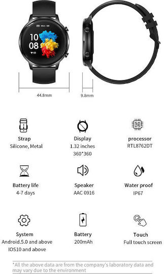 Jaga JS16 Smartwatch with Heart Rate Monitor (Black) view 4