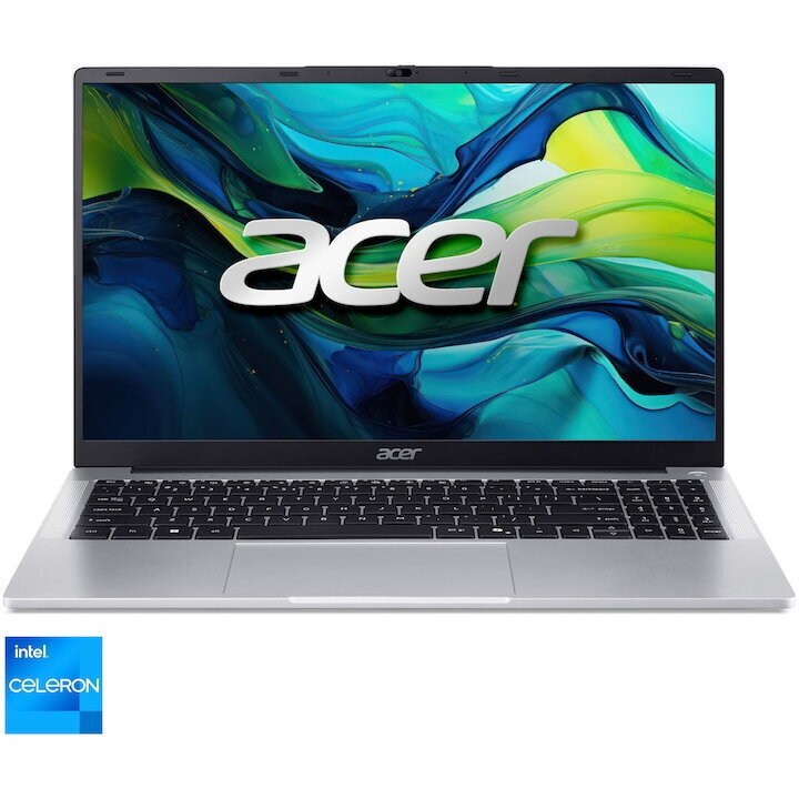 Acer Aspire Lite 15 15.6" IPS FHD (Celeron-N4500/8GB/256GB SSD/No OS) Silver (International English Keyboard)