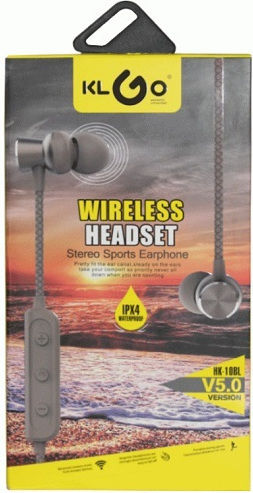 KLGO HK-10BL In-ear Bluetooth Handsfree Earphones with Sweat Resistance Black vista 2
