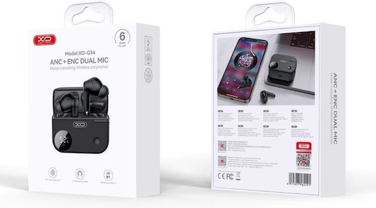 XO G34 In-ear Bluetooth Handsfree Earphones with Charging Case Black view 4