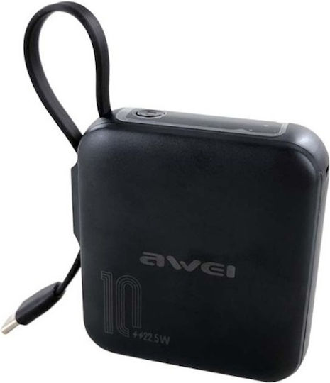Awei P86K Power Bank 10000mAh 22.5W with USB-C Port Black