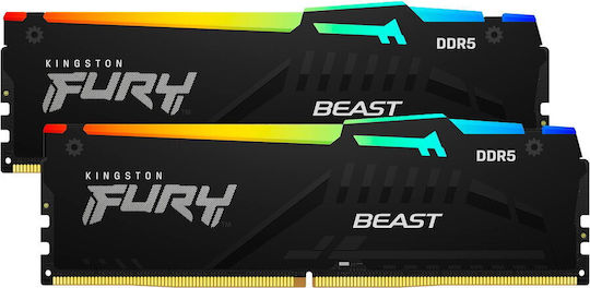 Kingston Fury Beast RGB DDR5 32GB RAM with 2x16GB Modules and Speed 6800 for Desktop KF568C34BBEAK2-32 view 5