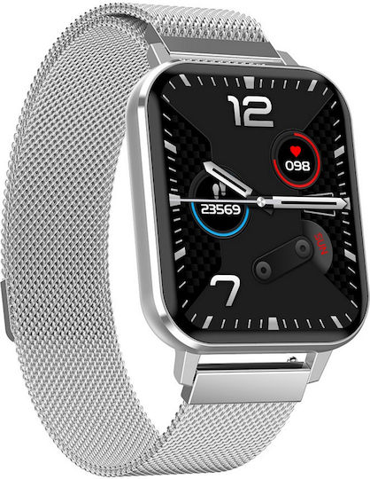 Dt Max Smartwatch Idealstore Ips Touchscreen Call Message Notifications Vibration Heart Rate Monitor Ecg Blood Pressure Blood Oxygen Ip 68 Pedometer Silver Color