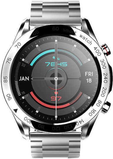 HiFuture FutureGo Pro Stainless Steel 46mm Waterproof Smartwatch with Heart Rate Monitor (Silver) view 2