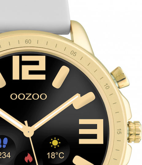 Oozoo Q00317 45mm Smartwatch with Heart Rate Monitor (Gold / Gray) view 4