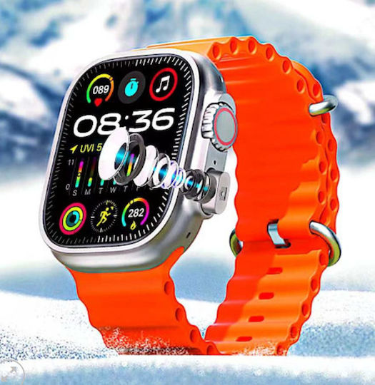 X8 Ultra Max 49mm Smartwatch with Heart Rate Monitor (Orange) view 3